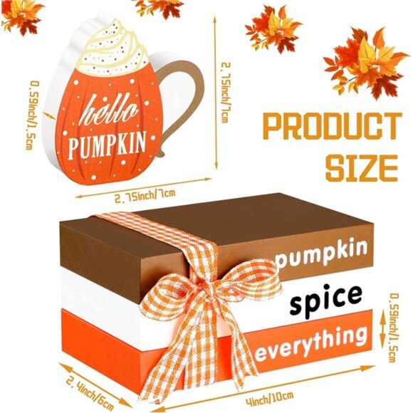 Summer Wooden Tiered Tray Decor Mini Coffee Wooden Book Stack Watermelon Book - Picture 3 of 7